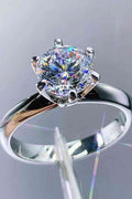 Adored 925 Sterling Silver 3 Carat Moissanite 6-Prong Ring - Hovatok