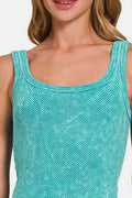 Zenana Ribbed Scoop Neck Tank - Hovatok