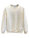Men's Plus Size Textured Round Neck Long Sleeve Sweatshirt - Hovatok