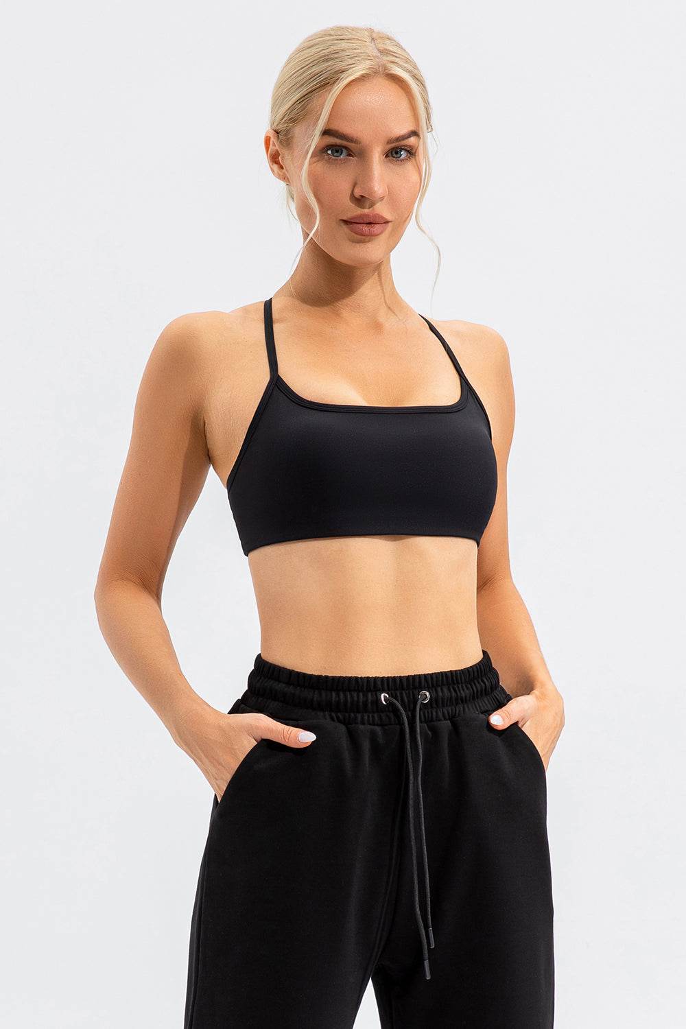 Crisscross Spaghetti Strap Active Cami - Hovatok
