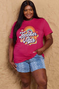 Simply Love Full Size TEACHER VIBES Graphic Cotton T-Shirt - Hovatok