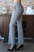 Heimish Full Size Plaid Flare Pants with Wide Waist Band Plus Size - Hovatok