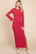 Culture Code Full Size Round Neck Bodycon Bell Maxi Dress - Hovatok