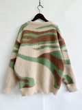 Color Block Round Neck Sweater - Hovatok