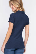ACTIVE BASIC Full Size Classic Short Sleeve Polo Top - Hovatok