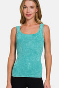 Zenana Ribbed Scoop Neck Tank - Hovatok