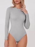 Round Neck Long Sleeve Bodysuit - Hovatok