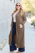 Basic Bae Full Size Open Front Long Sleeve Cover Up - Hovatok