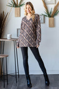 Heimish Plaid Exposed Seam V-Neck T-Shirt - Hovatok