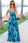 Crisscross Printed Surplice Cami Dress - Hovatok