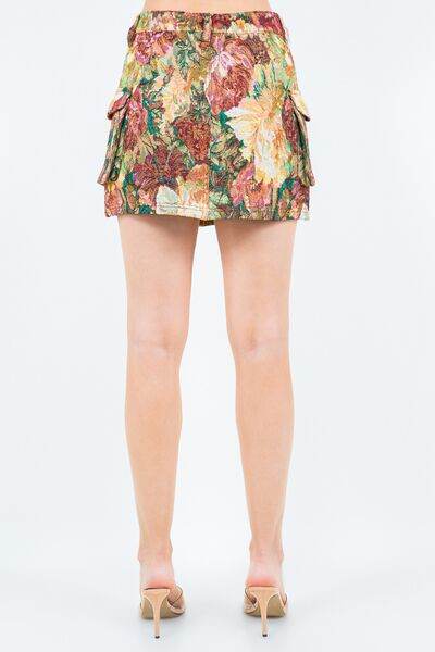 American Bazi Jacquard Weave Cargo Pocket Skirt - Hovatok
