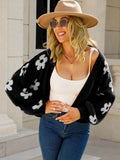 Angel Wings Flower Open Front Long Sleeve Cardigan - Hovatok