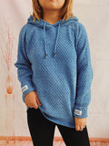 Drawstring Long Sleeve Hooded Sweater - Hovatok
