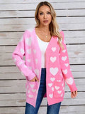 Angel Wings Heart Open Front Long Sleeve Cardigan - Hovatok