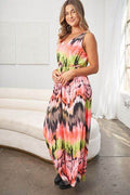 White Birch Tie-Dye Sleeveless Maxi Dress - Hovatok