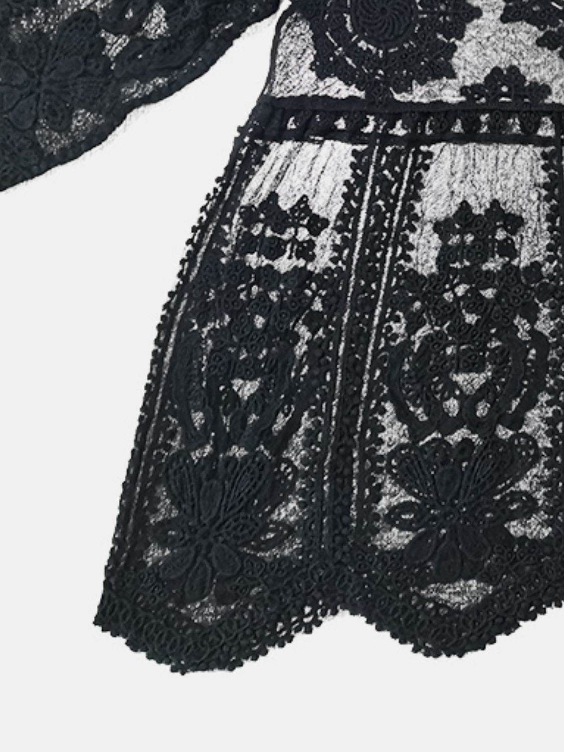Lace Round Neck Cover-Up - Hovatok