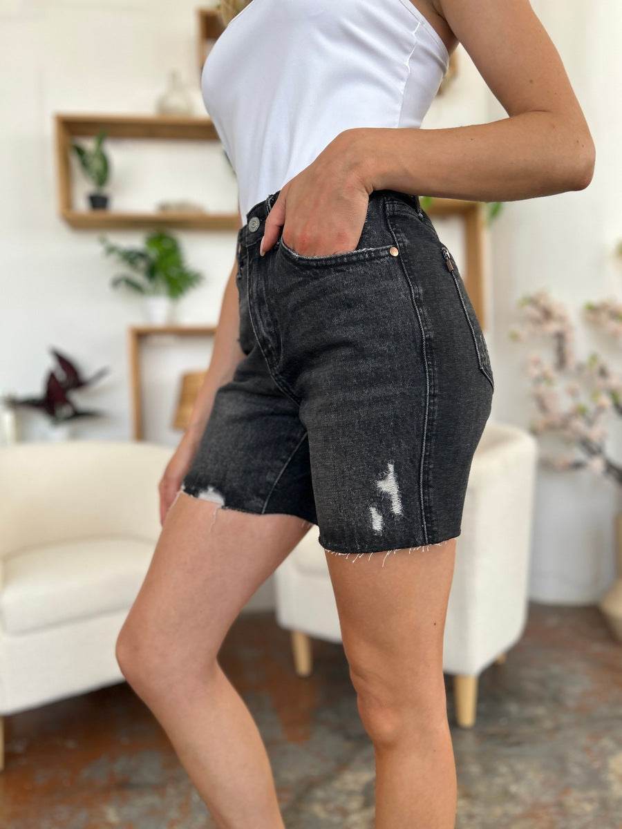 Judy Blue Full Size High Waist Rigid Magic Denim Shorts - Hovatok