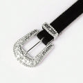 PU Leather Inlaid Rhinestone Belt - Hovatok