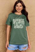 Simply Love Full Size CREATE HAPPINESS Graphic Cotton T-Shirt - Hovatok