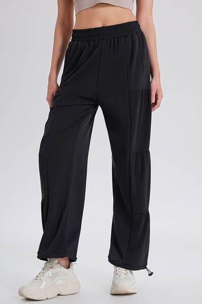 Basic Bae Drawstring Elastic Waist Ruched Joggers - Hovatok
