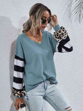 Leopard Striped Waffle-Knit Top - Hovatok