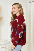 HEYSON Full Size Aztec Soft Fuzzy Sweater - Hovatok