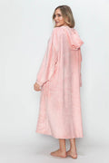 Double Take Full Size Pocketed Hooded Midi Lounge Dress - Hovatok