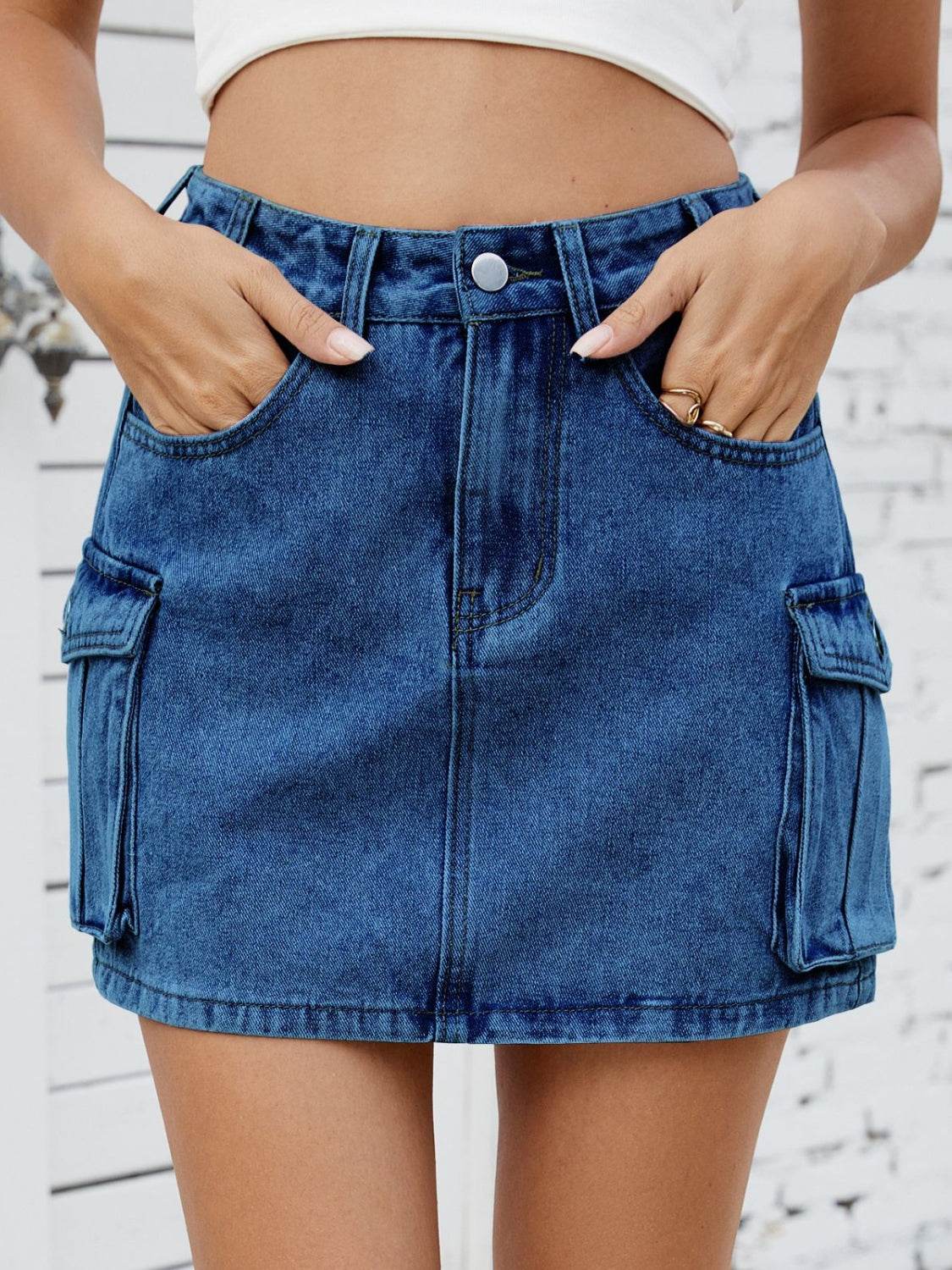 Cargo Denim Skirt - Hovatok
