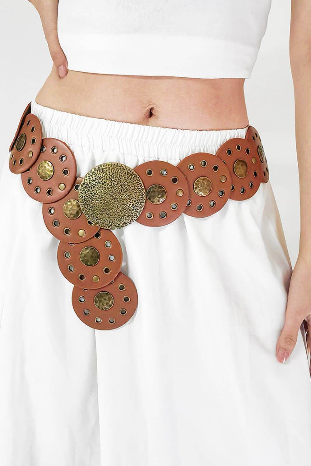 Round Shape PU Leather Belt - Hovatok