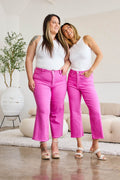 RFM Crop Chloe Full Size Tummy Control High Waist Raw Hem Jeans - Hovatok