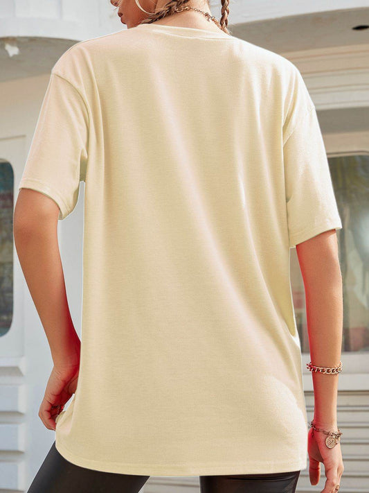 Graphic Round Neck Half Sleeve T-Shirt - Hovatok