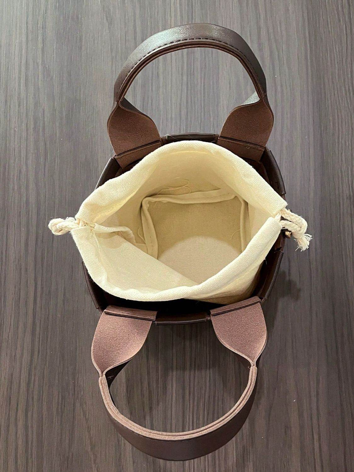 PU Leather Braided Bucket Bag - Hovatok