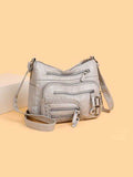 Multi Pockets PU Leather Shoulder Bag - Hovatok