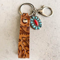 Turquoise Genuine Leather Key Chain - Hovatok
