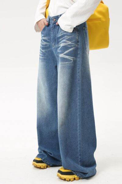 Wide Leg Jeans with Pockets - Hovatok