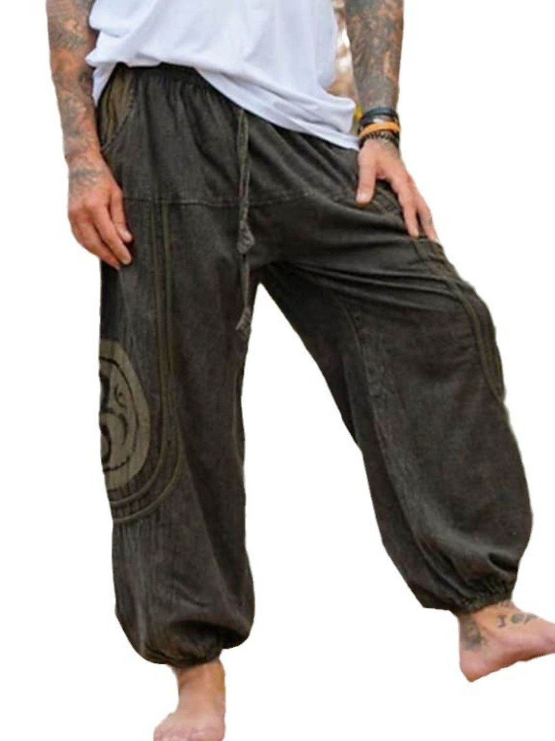 Men's Full Size Drawstring Jogger with Pockets Plus Size - Hovatok