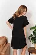 Mandy V-Neck Flounce Sleeve Tiered Dress - Hovatok
