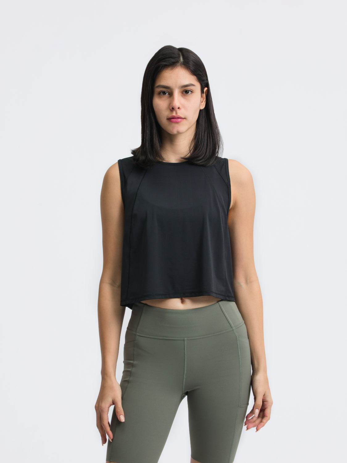 Millennia Round Neck Cropped Active Tank - Hovatok