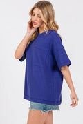 Cesfemme Textured Drop Shoulder T-Shirt - Hovatok