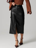 Slit Midi Skirt with Pockets - Hovatok