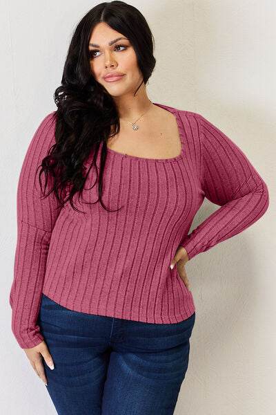 Basic Bae Full Size Ribbed Long Sleeve T-Shirt - Hovatok