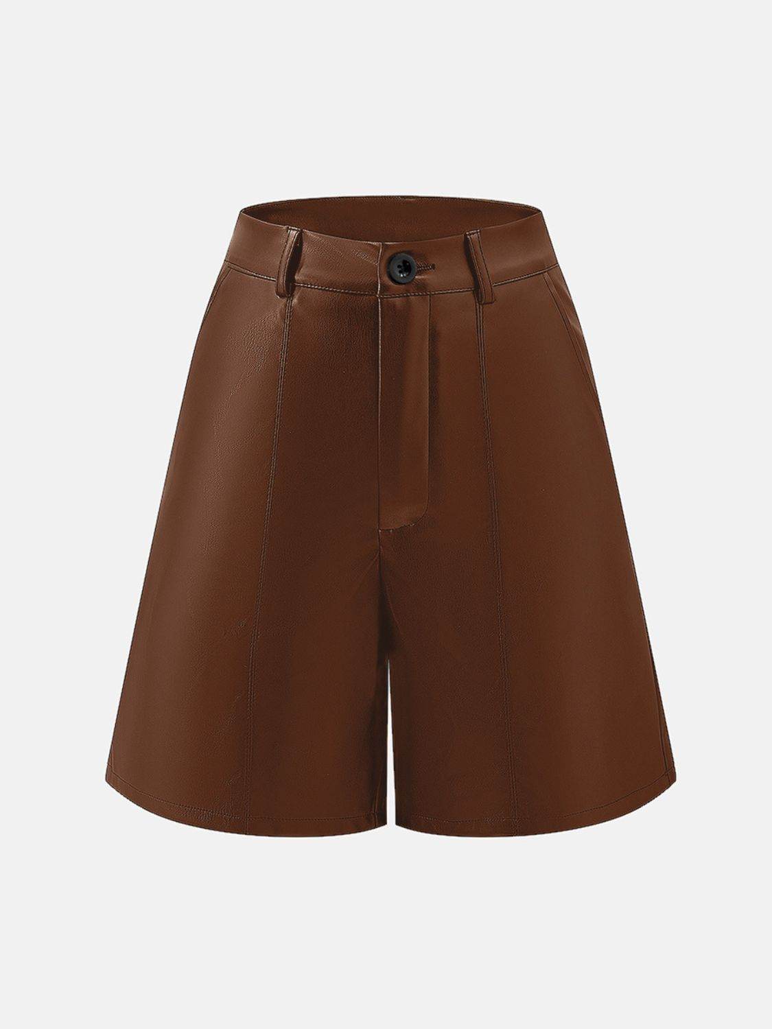 PU Leather High Rise Shorts - Hovatok