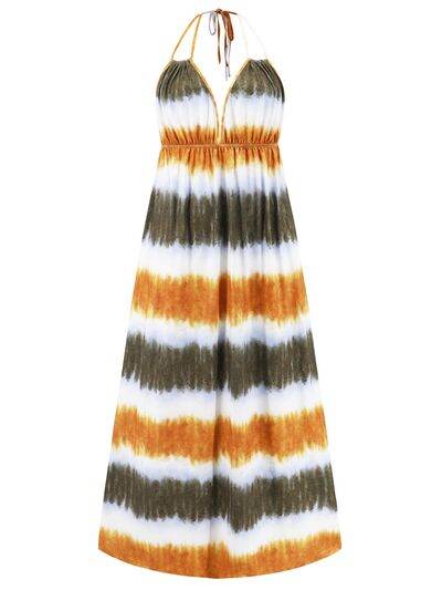Tie-Dye Halter Neck Dress - Hovatok