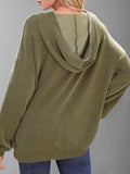 Double Take Textured Kangaroo Pocket Long Sleeve Hoodie - Hovatok