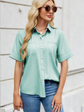 Collared Neck Short Sleeve Shirt - Hovatok