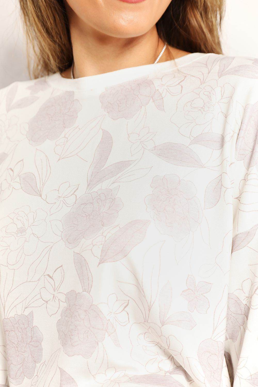 Double Take Floral Long Sleeve Top and Shorts Loungewear Set - Hovatok