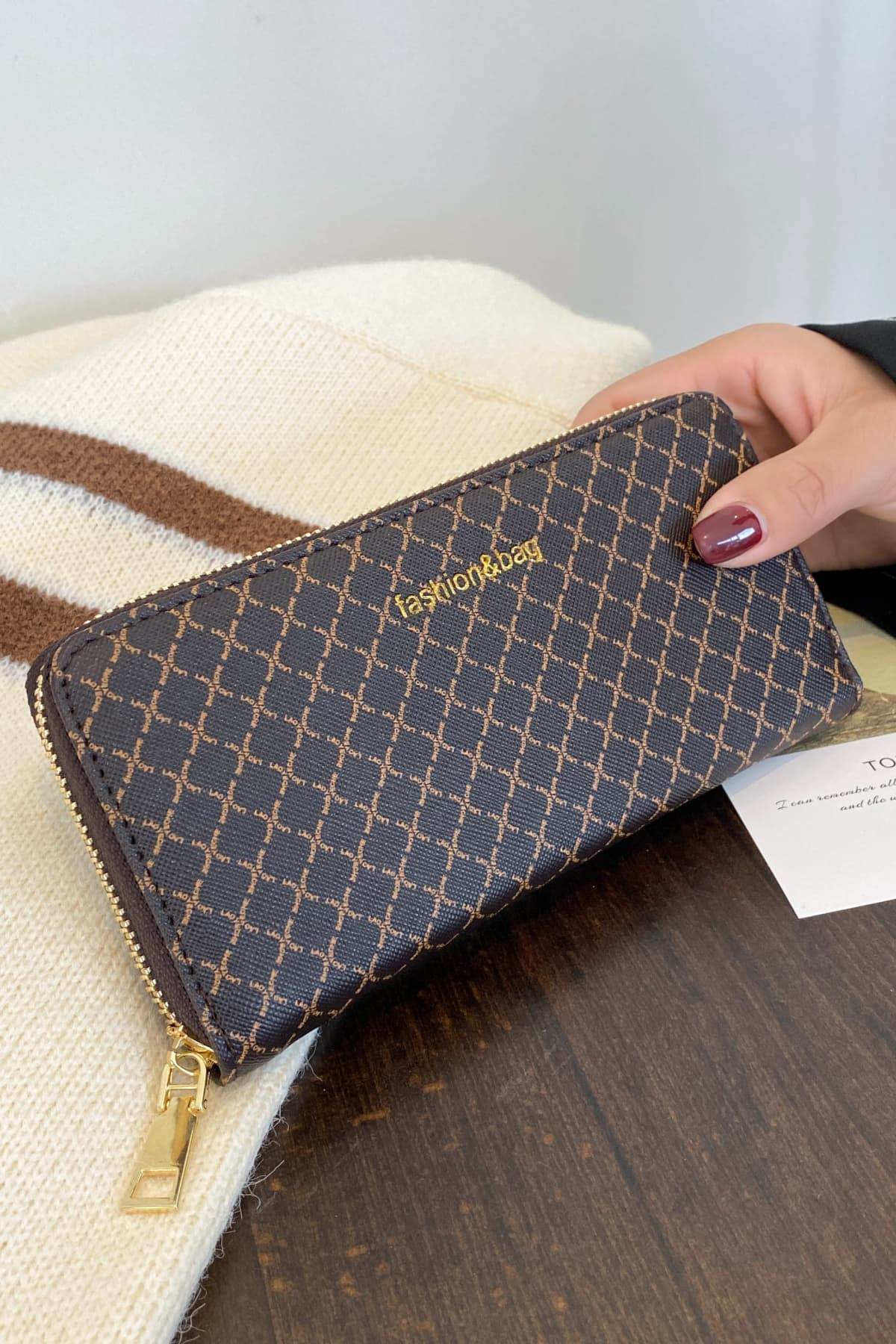 PU Leather Plaid Wallet - Hovatok