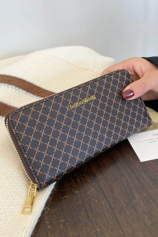 PU Leather Plaid Wallet - Hovatok