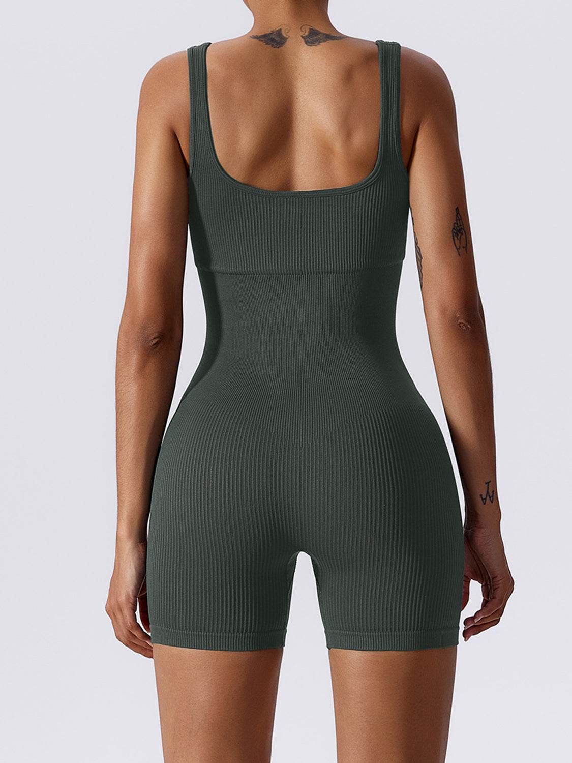 Basic Bae Ribbed Sleeveless Active Romper - Hovatok