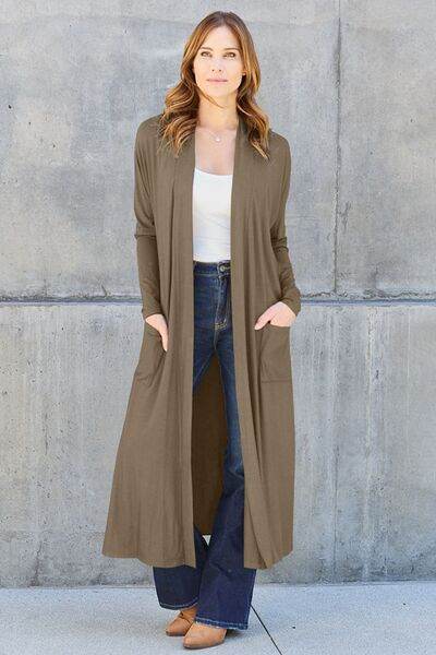 Basic Bae Full Size Open Front Long Sleeve Cover Up - Hovatok